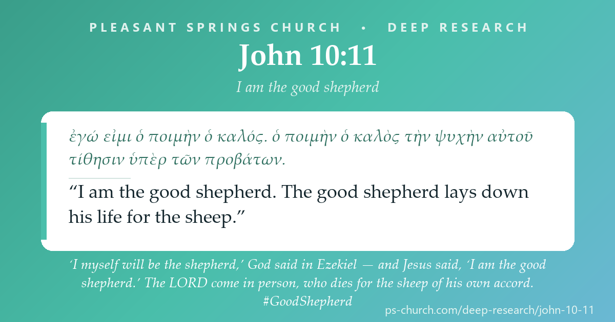 Share card &mdash; ‘I myself will be the shepherd,’ God said in Ezekiel — and Jesus said, ‘I am the good shepherd.’ The LORD come in person, who dies for the sheep of his own accord. #GoodShepherd