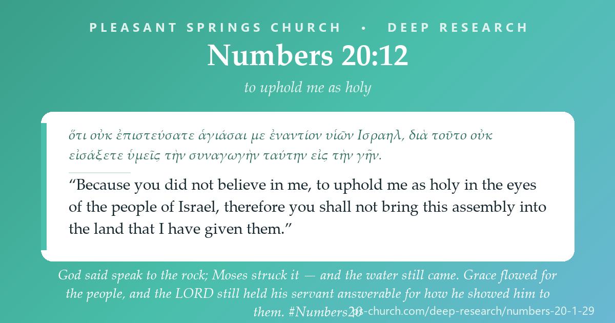 Share card &mdash; God said speak to the rock; Moses struck it — and the water still came. Grace flowed for the people, and the LORD still held his servant answerable for how he showed him to them. #Numbers20