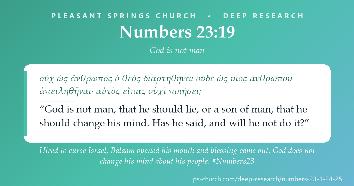 Share card &mdash; Balak paid three times over for a curse, and every time a blessing came out instead. “God is not man, that he should lie” — and what he has blessed, no one can revoke. #Numbers23