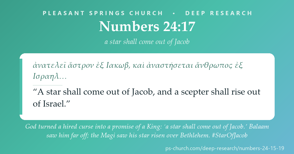 Share card &mdash; God turned a hired curse into a promise of a King: ‘a star shall come out of Jacob.’ Balaam saw him far off; the Magi saw his star risen over Bethlehem. #StarOfJacob
