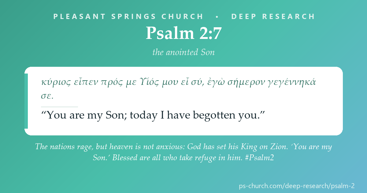 Share card &mdash; The nations rage, but heaven is not anxious: God has set his King on Zion. ‘You are my Son.’ Blessed are all who take refuge in him. #Psalm2