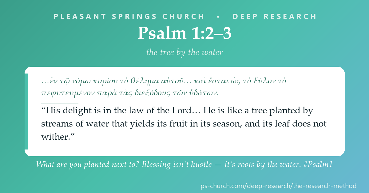 Share card &mdash; What are you planted next to? Blessing isn’t hustle — it’s roots by the water. #Psalm1